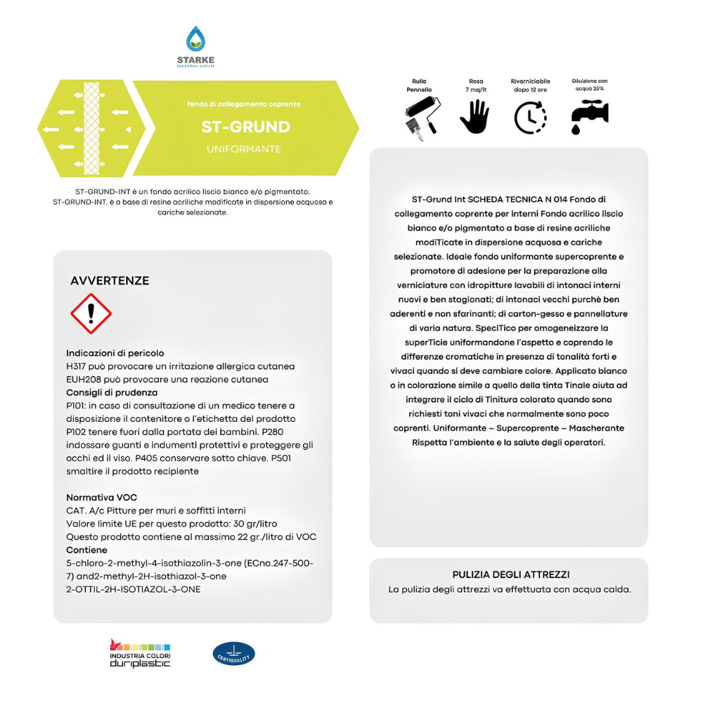 St-grund-int fondo collegamento uniformante supercoprente mascherante interni *** formato 5 lt, confezione 1