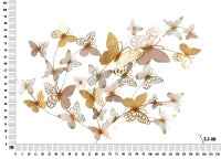 Pannello Da Muro Butterflies Oro/Rosa cm 132X3,5X95,5