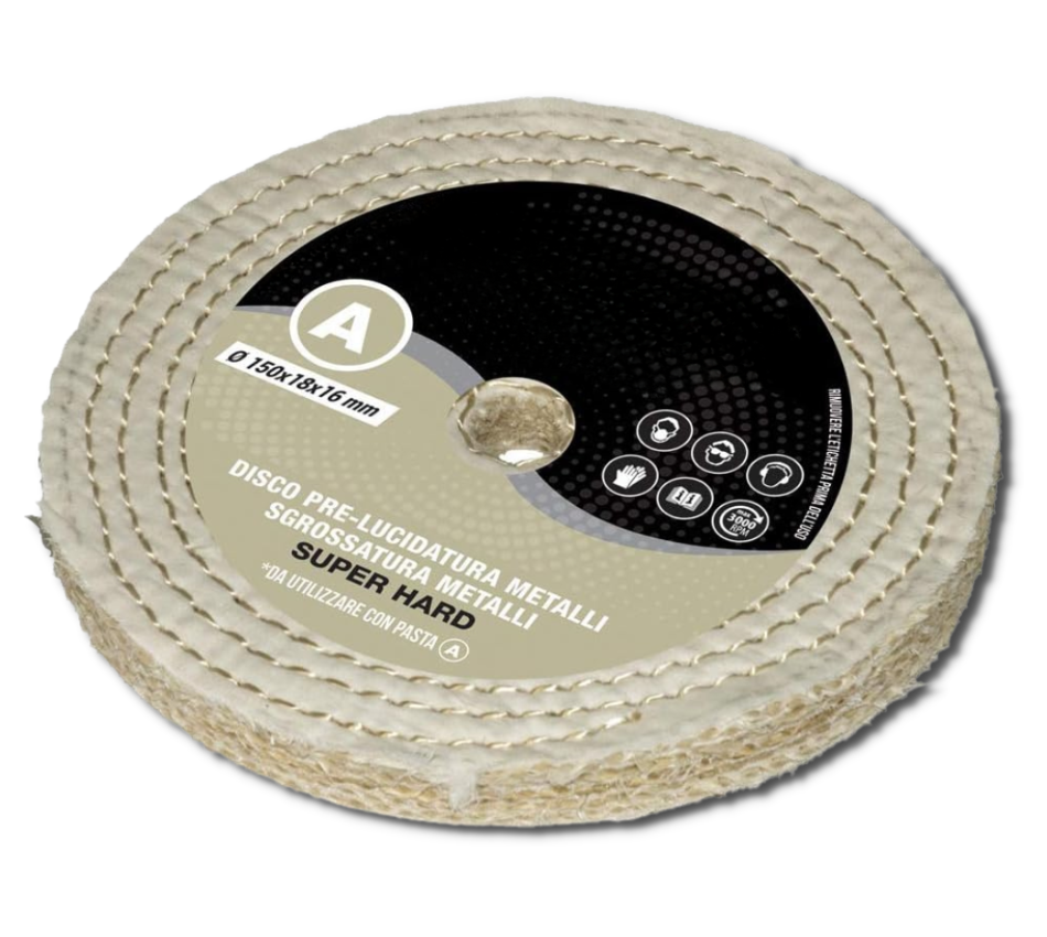 Disco Lucidatura Metalli Super Hard 150 mm in Sisal Cotone Dischi Lucidare A Specchio Alluminio Sgrossatura