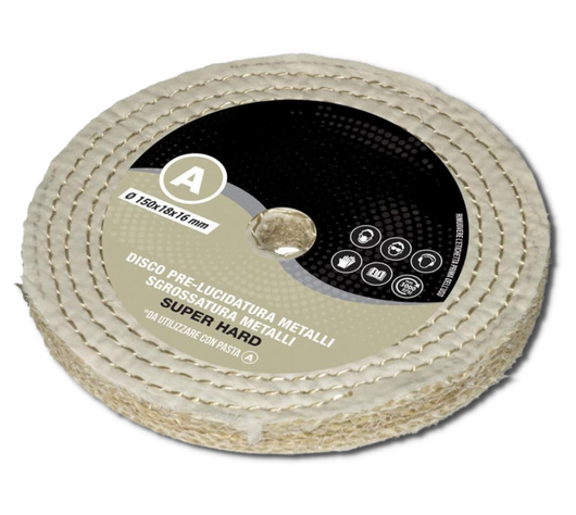 Disco Lucidatura Metalli Super Hard 150 mm in Sisal Cotone Dischi Lucidare A Specchio Alluminio Sgrossatura