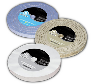 Kit 3 Disco Lucidatura 200 mm (A-B-C) In Cotone Per Lucidare A Specchio Alluminio Acciaio Inox