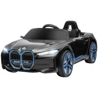 Macchina Elettrica per Bambini 3-6 Anni con Licenza BMW con Telecomando, Clacson e Fari, 115x67x45 cm, Nera