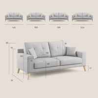 Divano 3 Posti 186x95x91 cm in Tessuto Beige