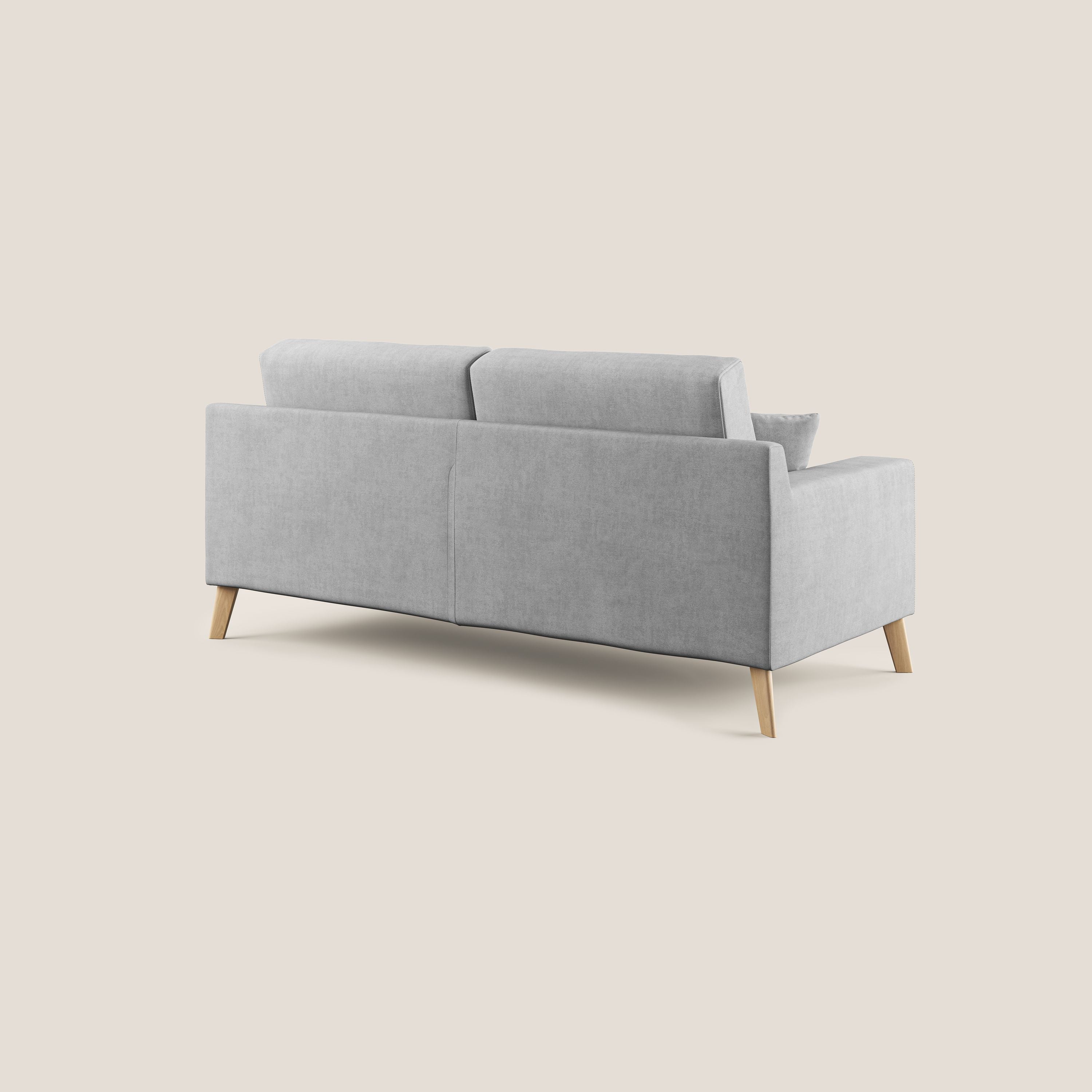 Divano 3 Posti 206x95x91 cm in Tessuto Grigio Chiaro