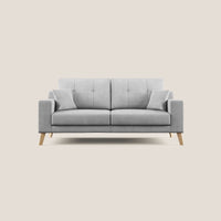 Divano 3 Posti 206x95x91 cm in Tessuto Grigio Chiaro