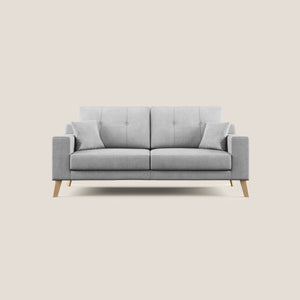 Divano 3 Posti 206x95x91 cm in Tessuto Grigio Chiaro