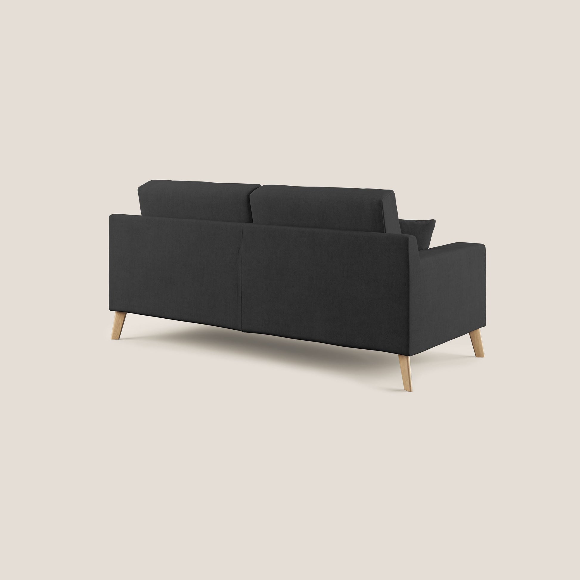 Divano 3 Posti 206x95x91 cm in Tessuto Nero