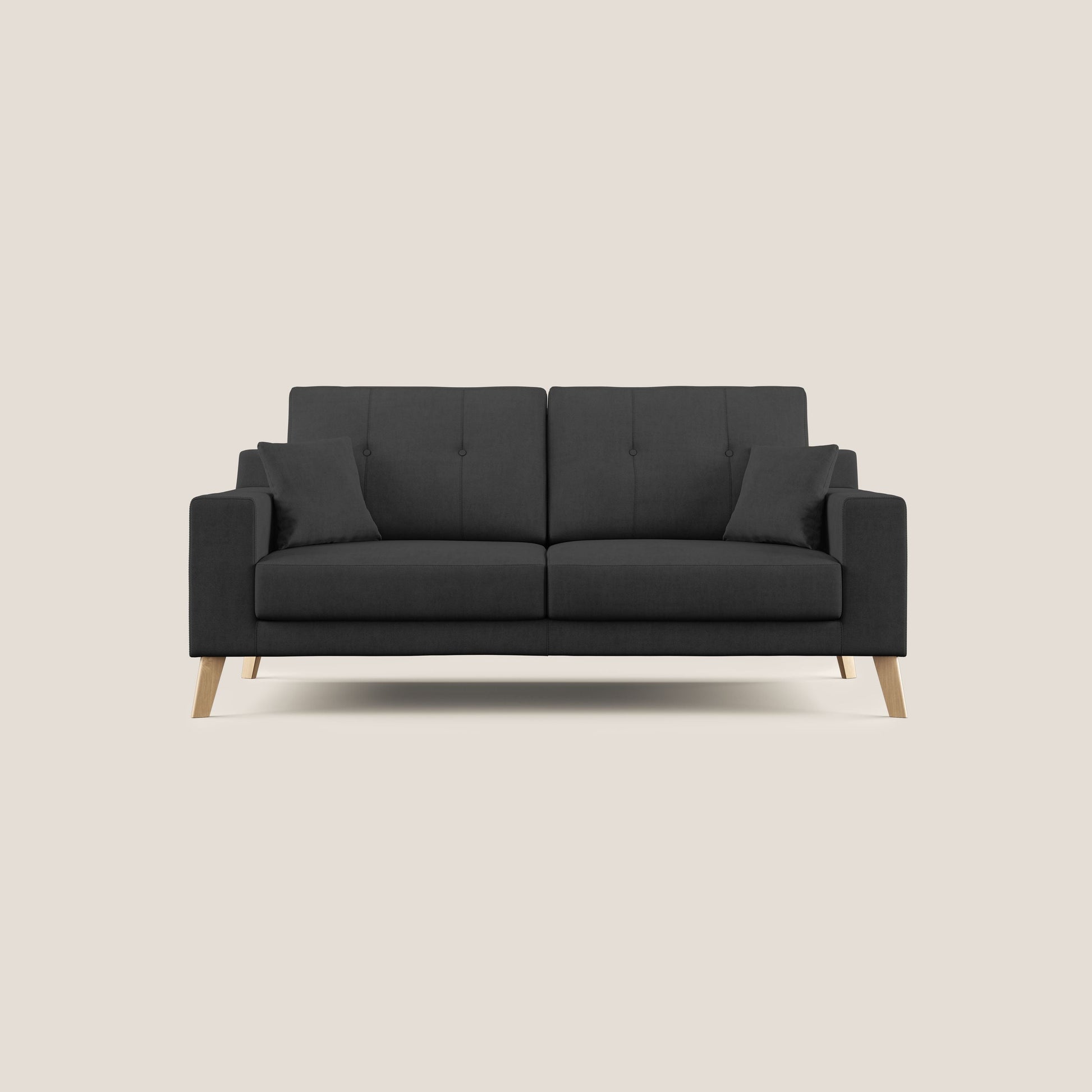 Divano 3 Posti 206x95x91 cm in Tessuto Nero