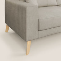 Divano 3 Posti 206x95x91 cm in Tessuto Panna