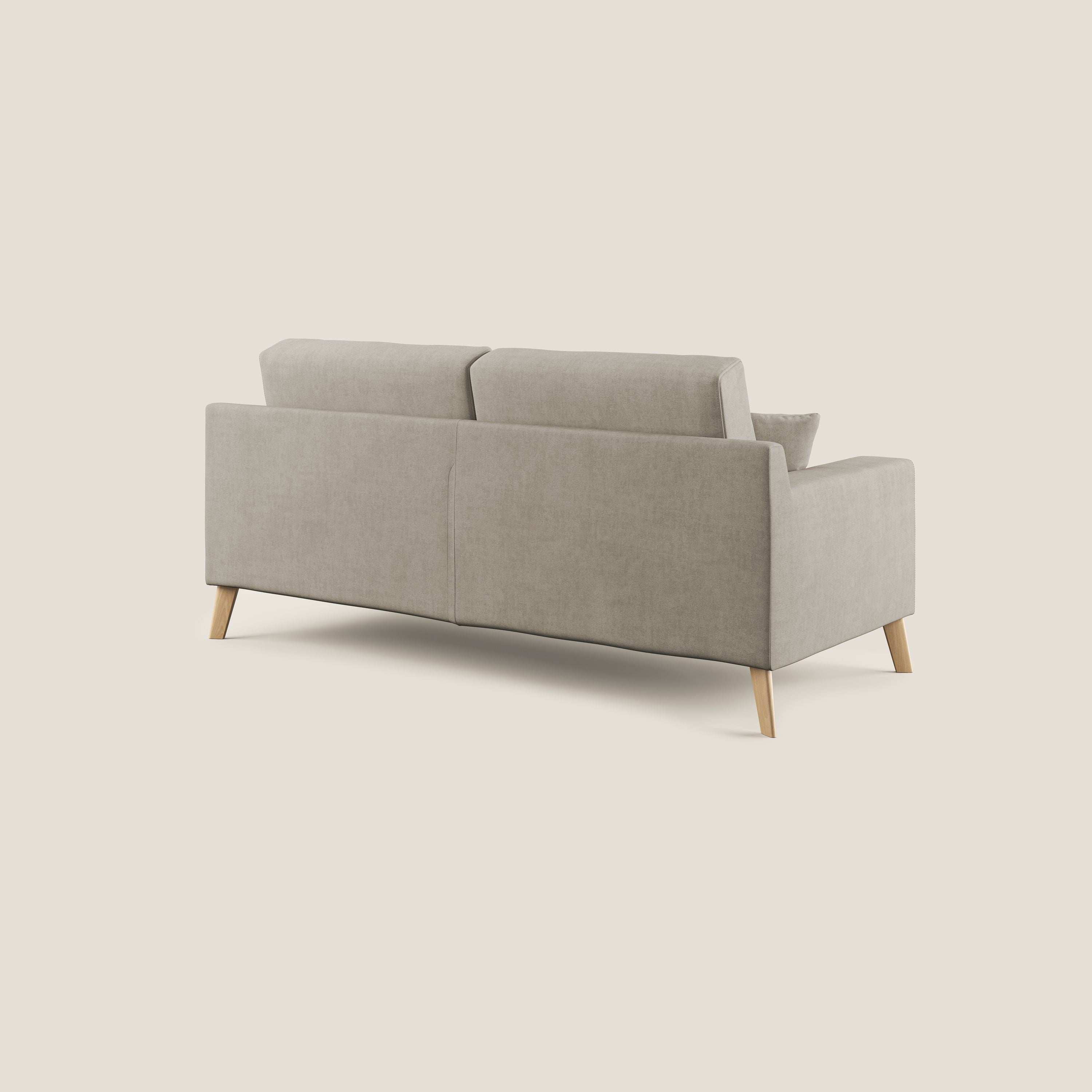 Divano 3 Posti 206x95x91 cm in Tessuto Panna