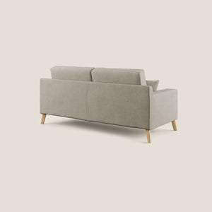 Divano 3 Posti 206x95x91 cm in Tessuto Panna