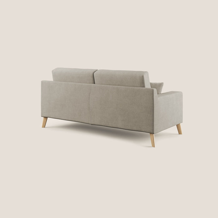 Divano 3 Posti 206x95x91 cm in Tessuto Panna