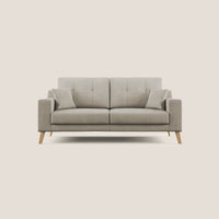 Divano 3 Posti 206x95x91 cm in Tessuto Panna