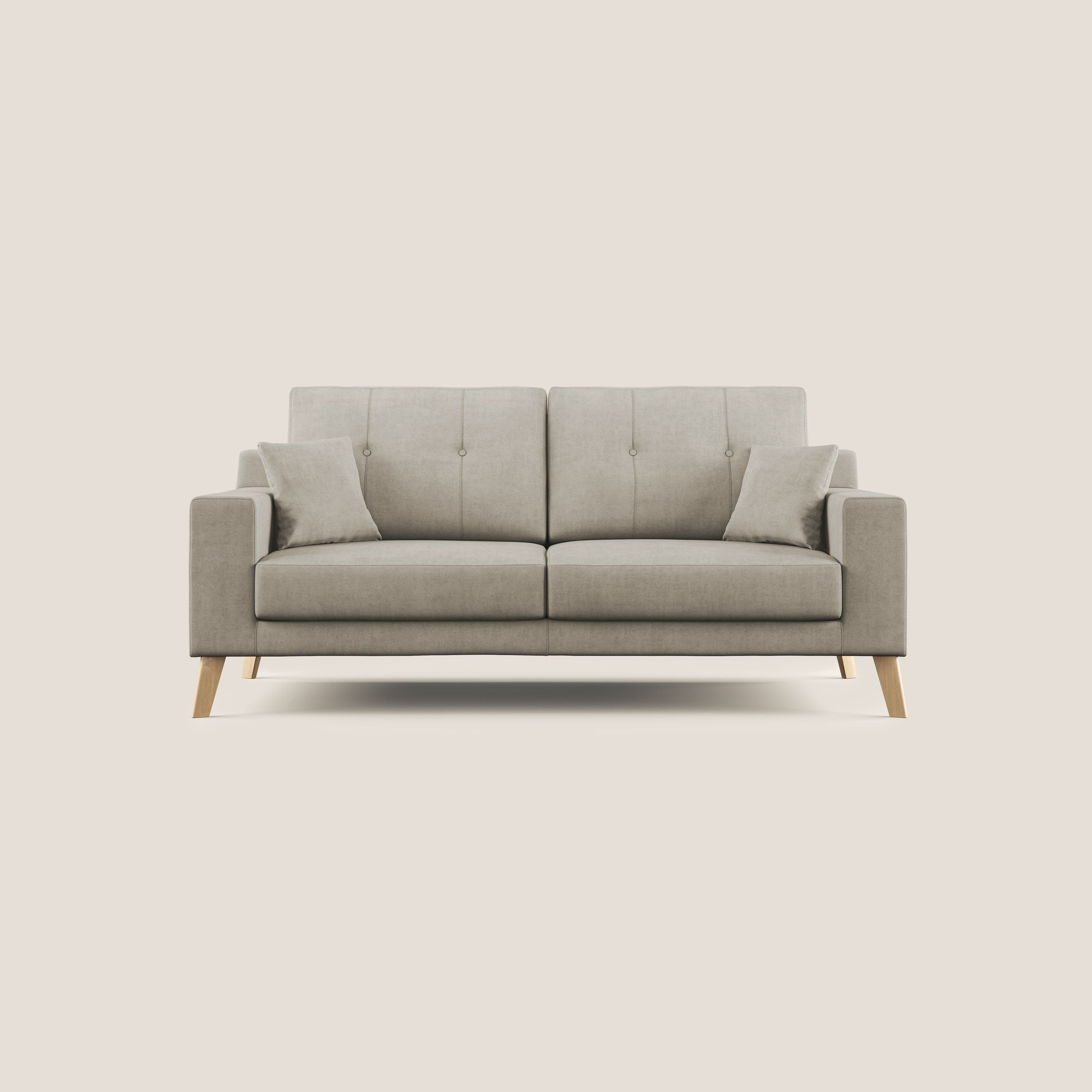 Divano 3 Posti 206x95x91 cm in Tessuto Panna