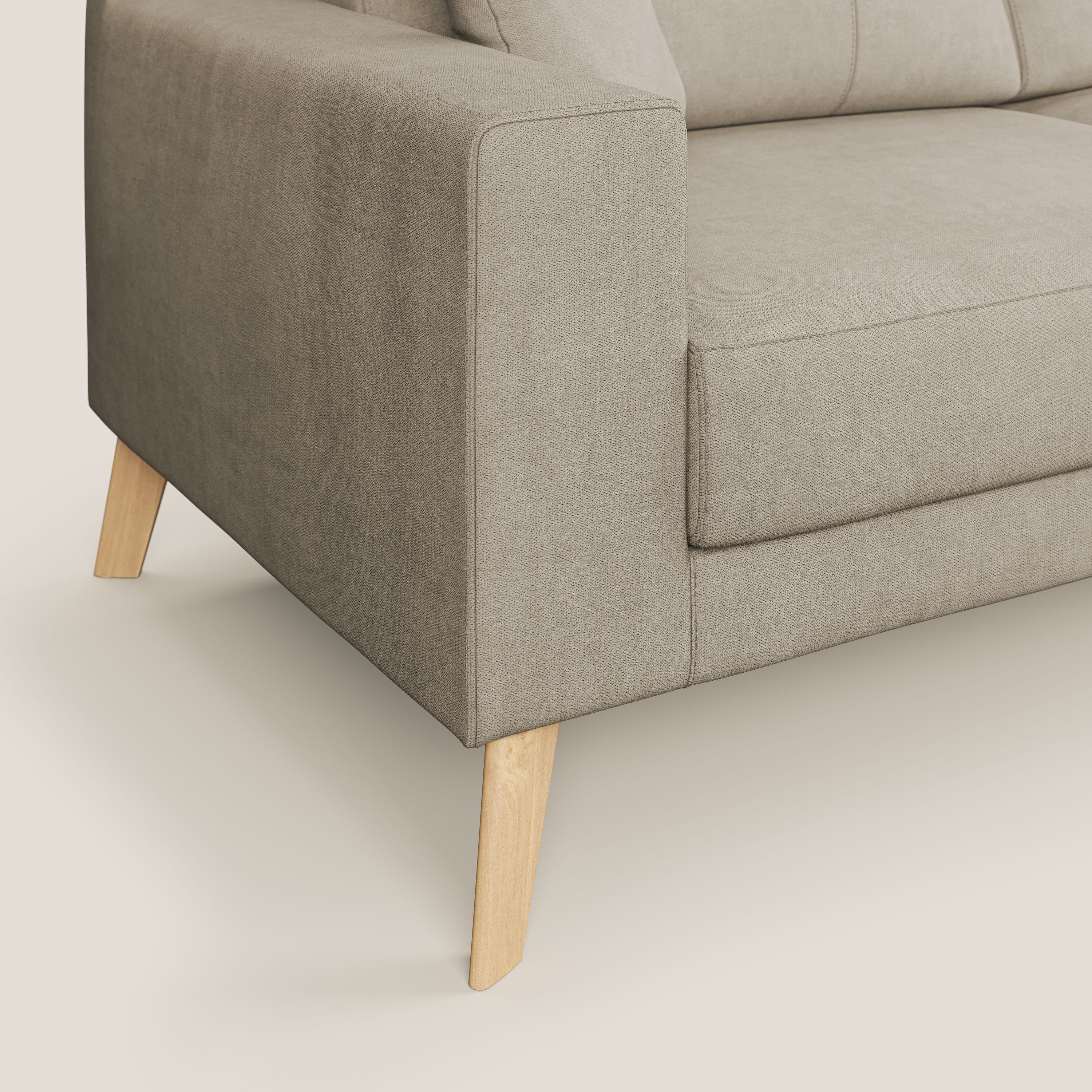 Divano 3 Posti 186x95x91 cm in Tessuto Beige