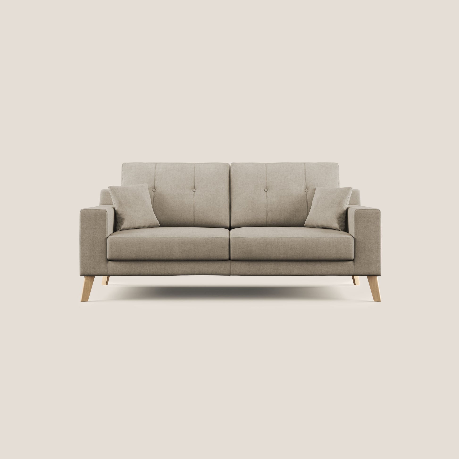 Divano 3 Posti 186x95x91 cm in Tessuto Beige