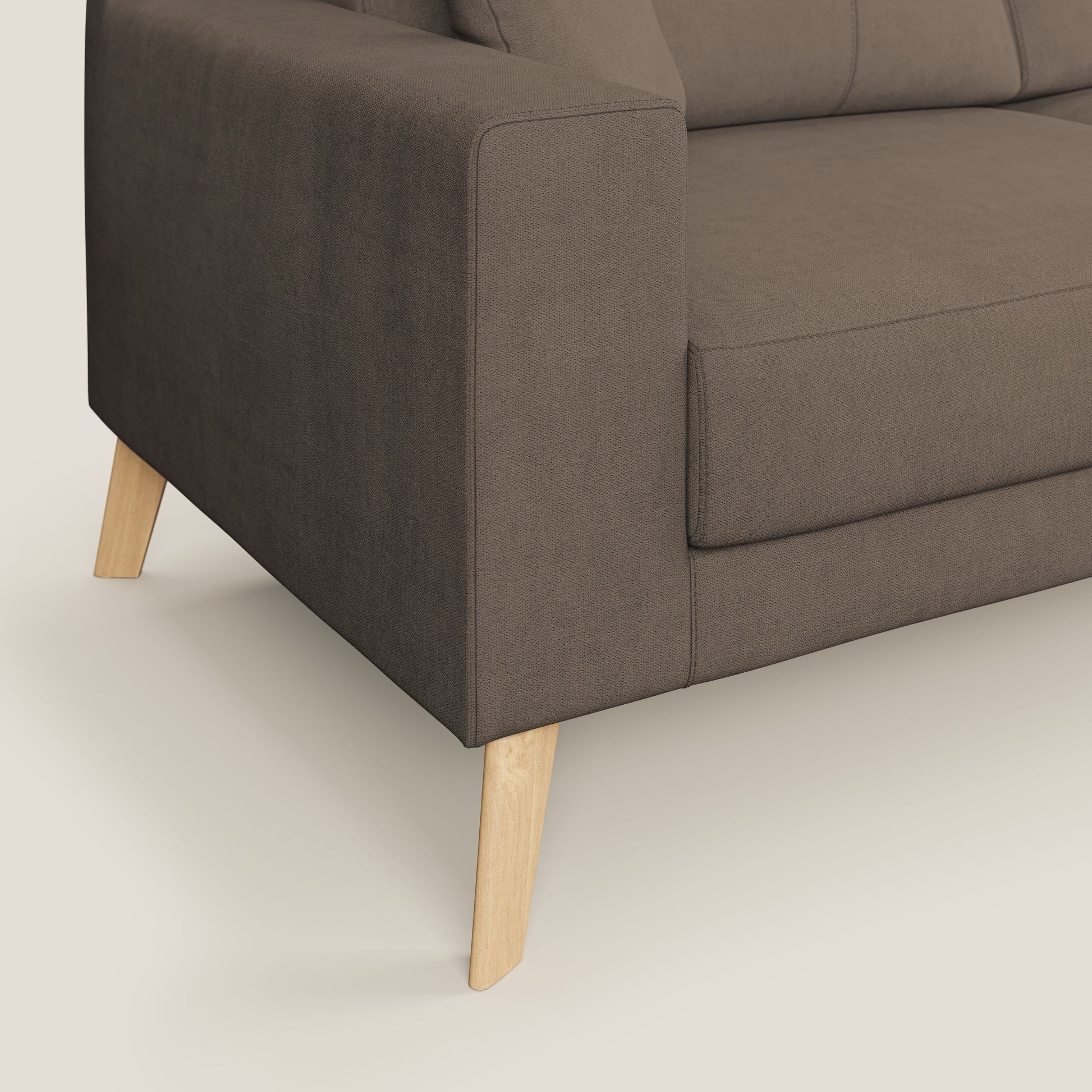 Divano 3 Posti 206x95x91 cm in Tessuto Marrone