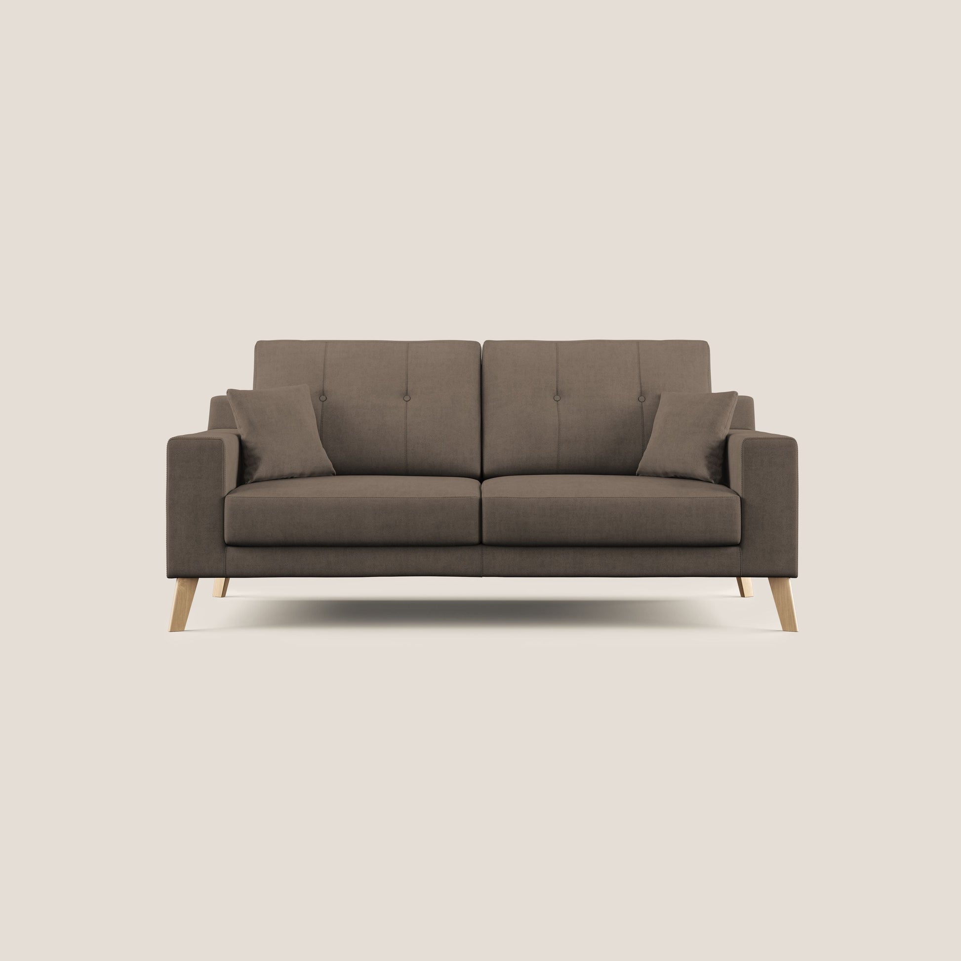 Divano 3 Posti 206x95x91 cm in Tessuto Marrone
