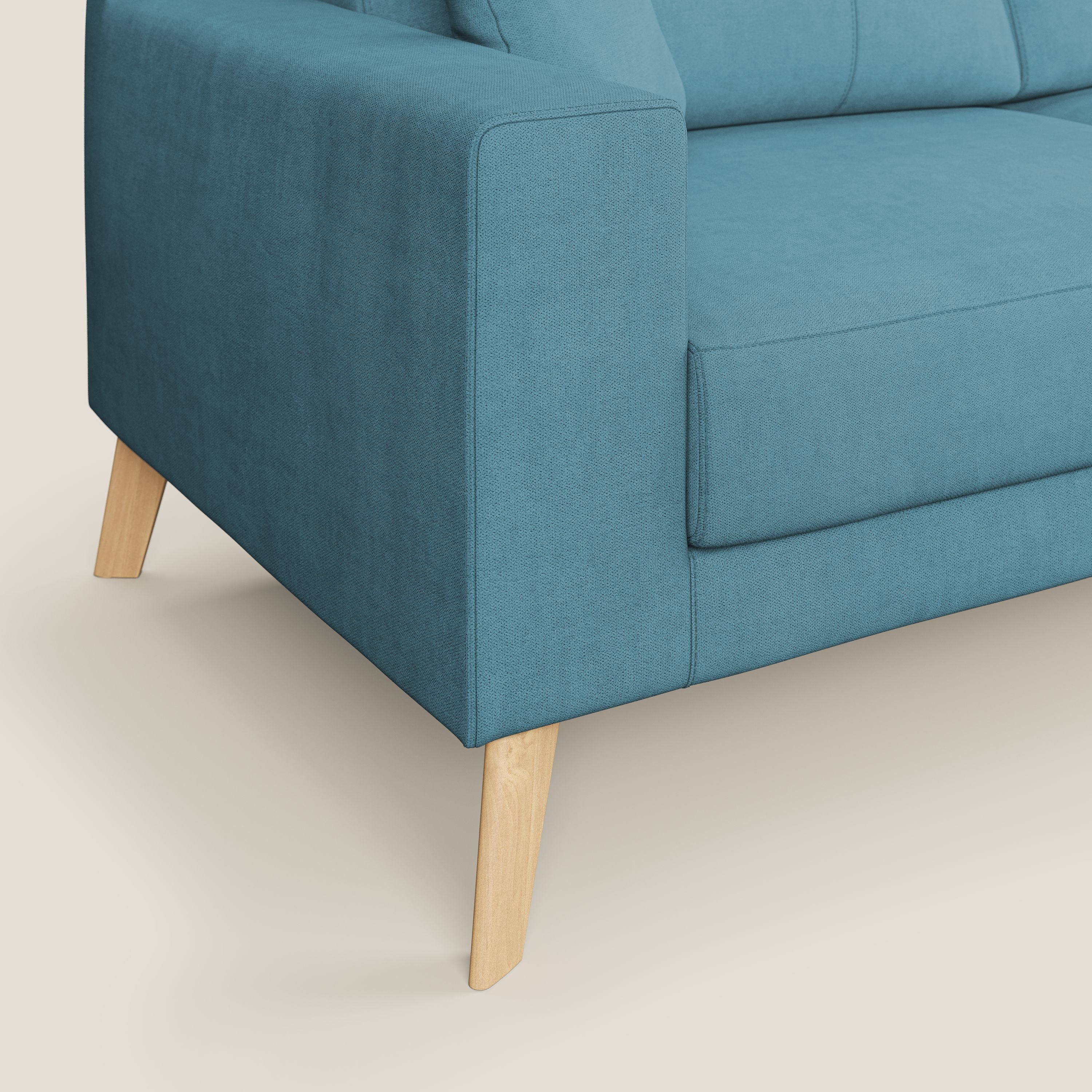 Divano 2 Posti 166x95x91 cm in Tessuto Azzurro