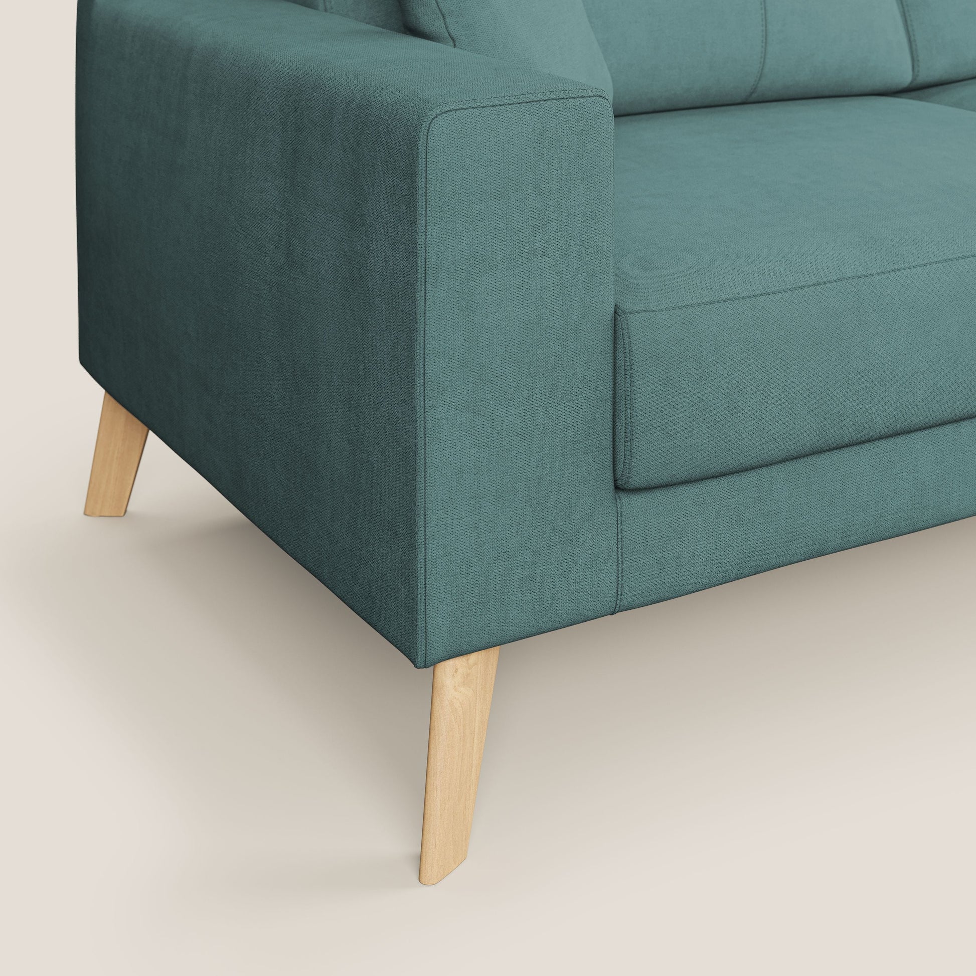 Divano 3 Posti 186x95x91 cm in Tessuto Petrolio