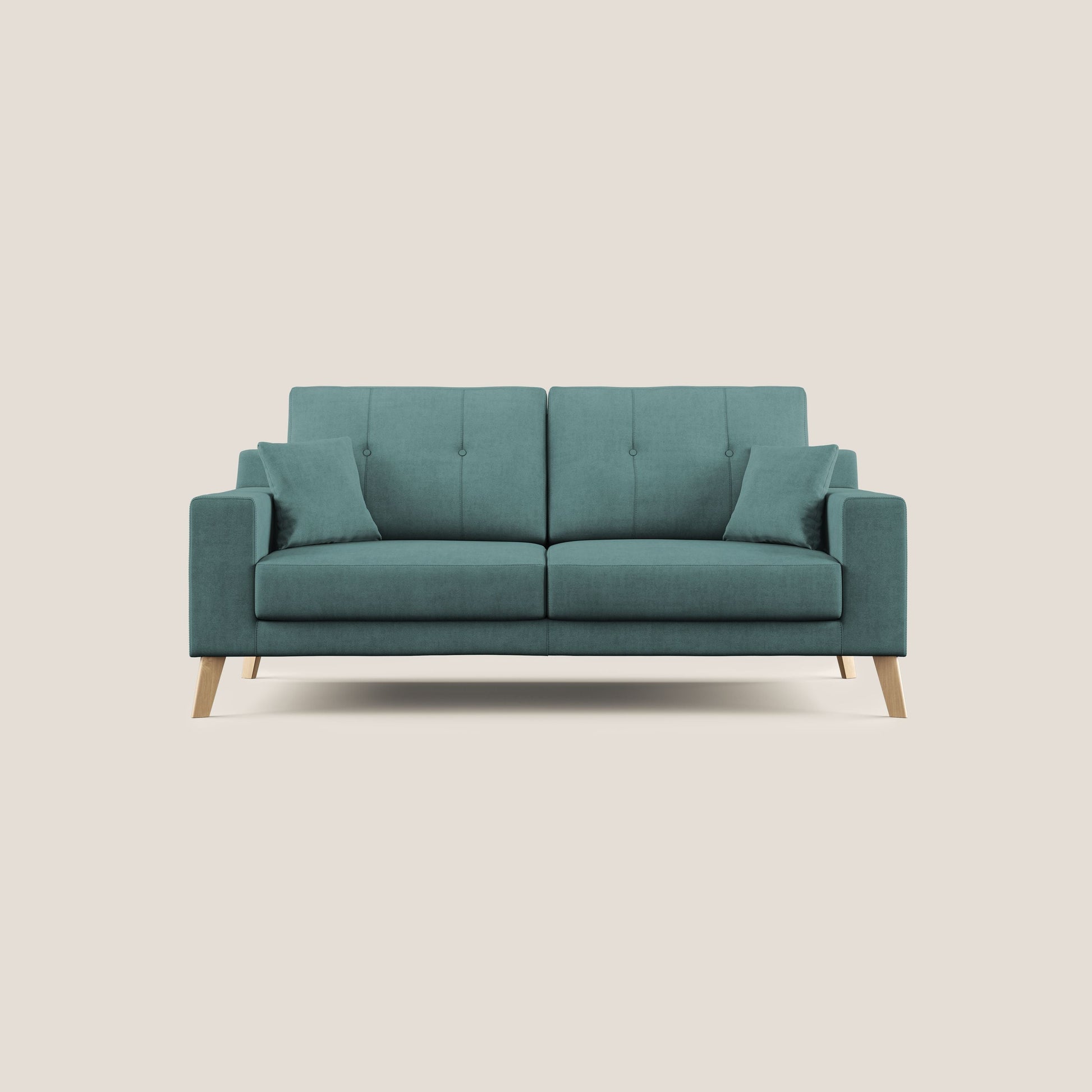 Divano 3 Posti 186x95x91 cm in Tessuto Petrolio