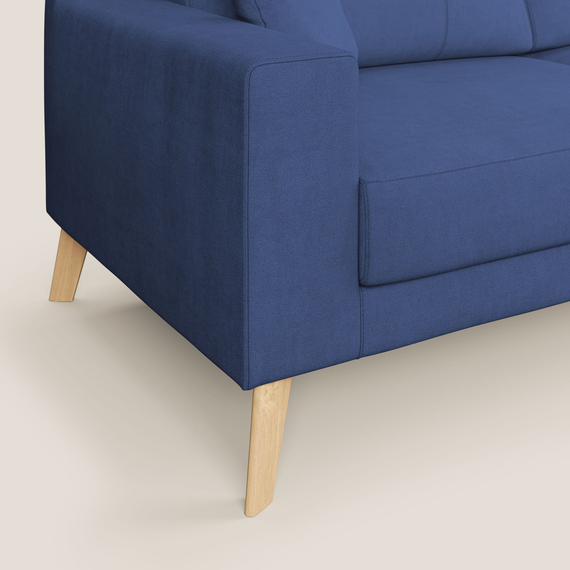 Divano 3 Posti 186x95x91 cm in Tessuto Blu
