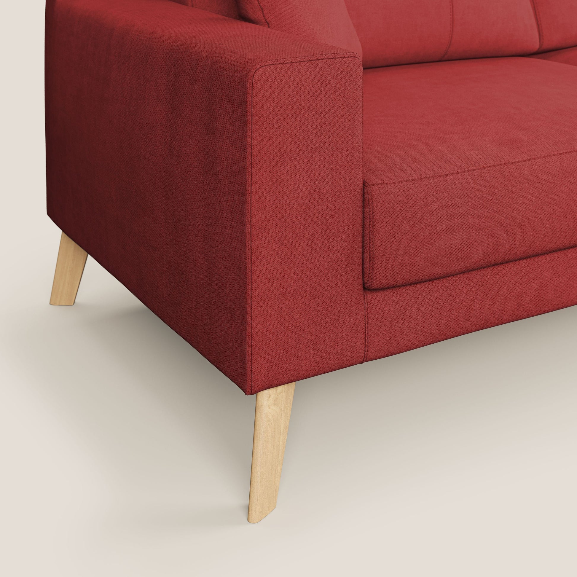 Divano 3 Posti 186x95x91 cm in Tessuto Rosso