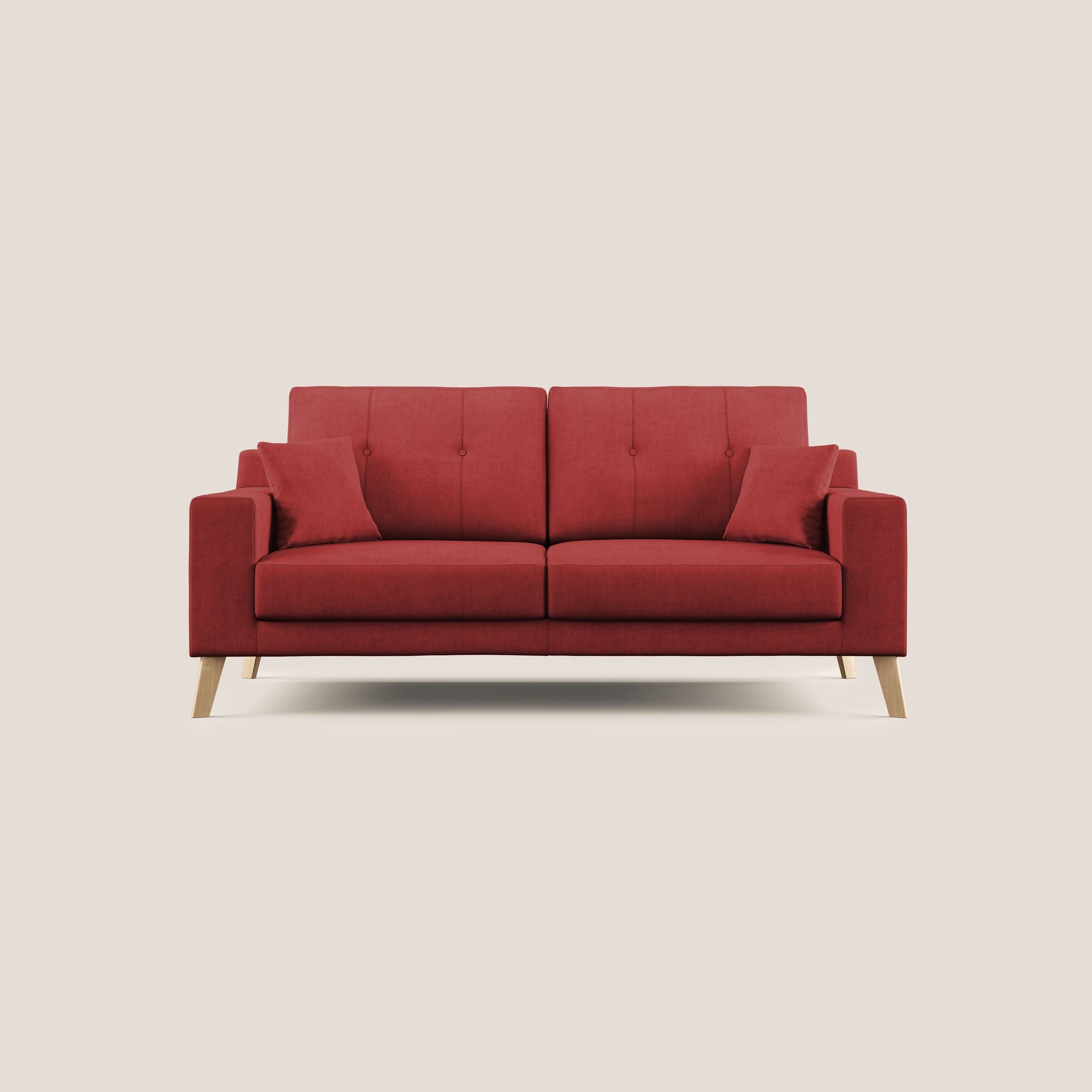 Divano 3 Posti 186x95x91 cm in Tessuto Rosso