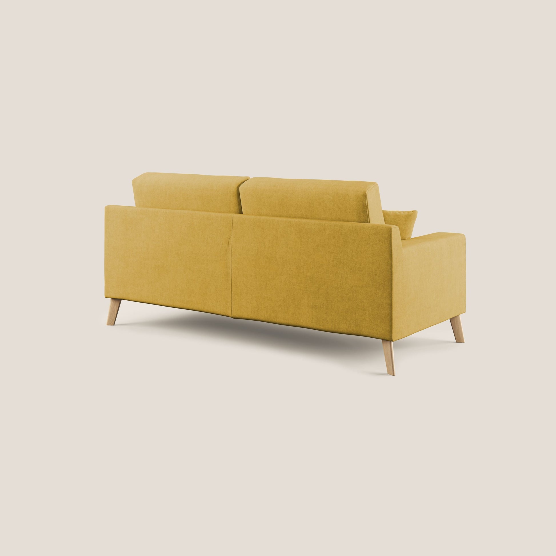 Divano 2 Posti 166x95x91 cm in Tessuto Giallo