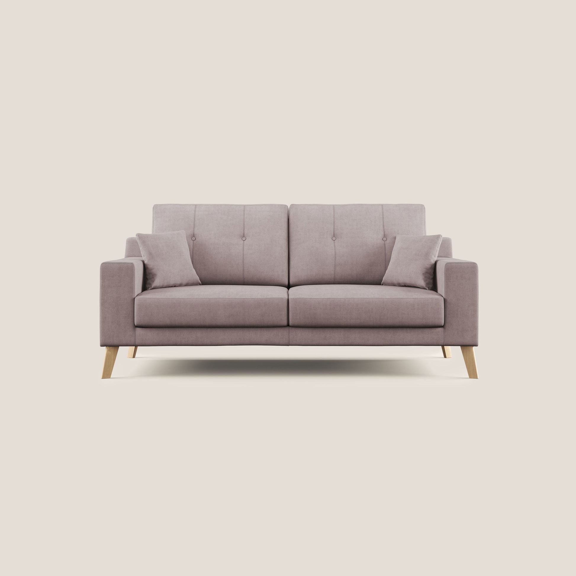 Divano 3 Posti 206x95x91 cm in Tessuto Rosa