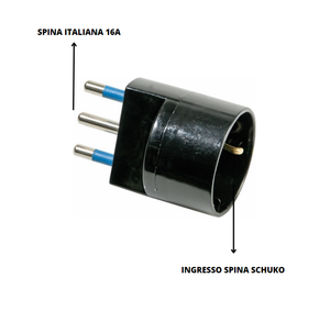 Adattatore schuko nero 16 ampere ecova