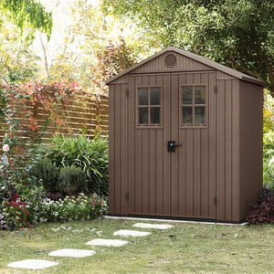 Casetta da giardino in resina Keter DARWIN 6x4 con finitura effetto legno 1,90 x 1,22 x h 2,21 m - Casetta Da Giardino In Resina Keter Darwin 6x4 Con Finitura Effetto Legno 1,90 x 1,22 x H 2,21 M Colore Marrone