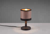 DAVOS LAMPADA DA TAVOLO METALLO NERO PARALUME TORTORA E ORO H. 22CM 1 LUCE ATTACCO E14