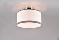 DAVOS PLAFONIERA METALLO CROMATO PARALUME BIANCO E GRIGIO D. 30CM 2 LUCI ATTACCO E14