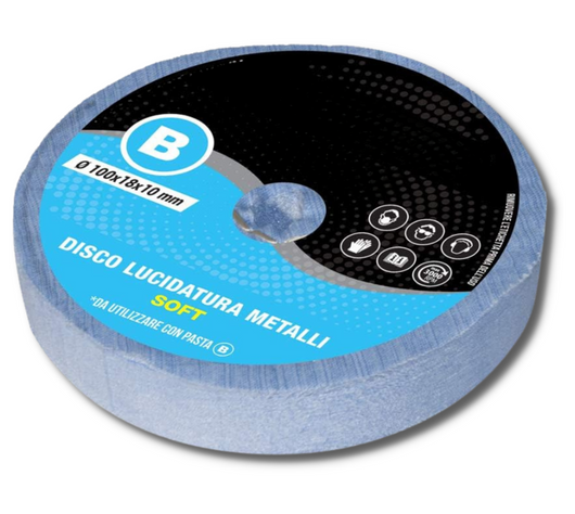 Disco Lucidatura In Cotone Soft 100 mm Feltro Per Lucidare A Specchio Alluminio Acciaio Inox Metalli Ottone Rame Legno Dischi Da Mola Ruota Lucidante