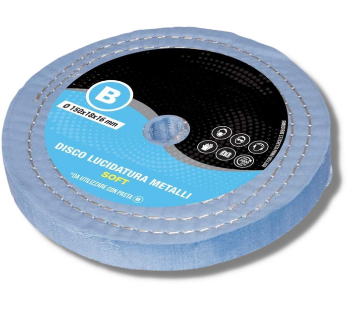 Disco Lucidatura In Cotone Soft 150 mm Feltro Per Lucidare A Specchio Alluminio Acciaio Inox Metalli Ottone Rame Legno Dischi Da Mola Ruota Lucidante