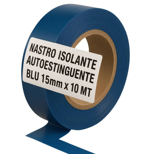 Nastro isolante in pvc autoestinguente raytech per impianti elettrici e cablaggi *** colore blu, dimensioni 15 mm x 1...