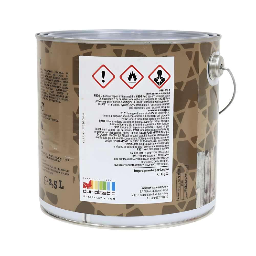 Fondo funghicida alchidico per legno interno ed esterno *** formato 2.5 lt, colore- teak, confezione 1