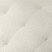 Pouf contenitore, sgabello rotondo, pouf poggiapiedi in tessuto bouclette, capacità 120 Kg, Ø 45 x 41 cm, bianco