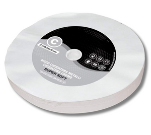 Disco Lucidatura In Cotone Super Soft 200 mm Per Lucidare A Specchio Alluminio Acciaio Inox Cromature Metalli Ottone Rame Plexiglass Da Mola Lucidante