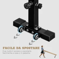 Trave Ginnastica Artistica con Altezza Regolabile e Piedini Antiscivolo, 226x31x59cm, Marrone