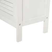 kleankin Mobiletto da Bagno Impermeabile con 2 Ripiani e Armadietto MDF Bianco
