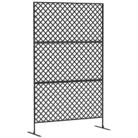 Paraventi Divisorio per Esterni, Schermo in Metallo per Terrazza, Veranda, Giardino, Grata Rampicante Stellare, Acciaio, Nero