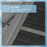 Rampa per Cani Pieghevole Antiscivolo in Legno con Maniglia Laterale, 43x165x6.5 cm, Nero