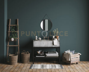 DELIA SPECCHIO DA PARETE TONDO CON CORNICE EFFETTO PELLE D.55CM