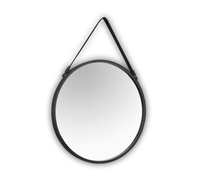 DELIA SPECCHIO DA PARETE TONDO CON CORNICE EFFETTO PELLE D.55CM