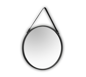 CORNELIA SPECCHIO DA PARETE TONDO CON CORNICE EFFETTO PELLE D.55CM