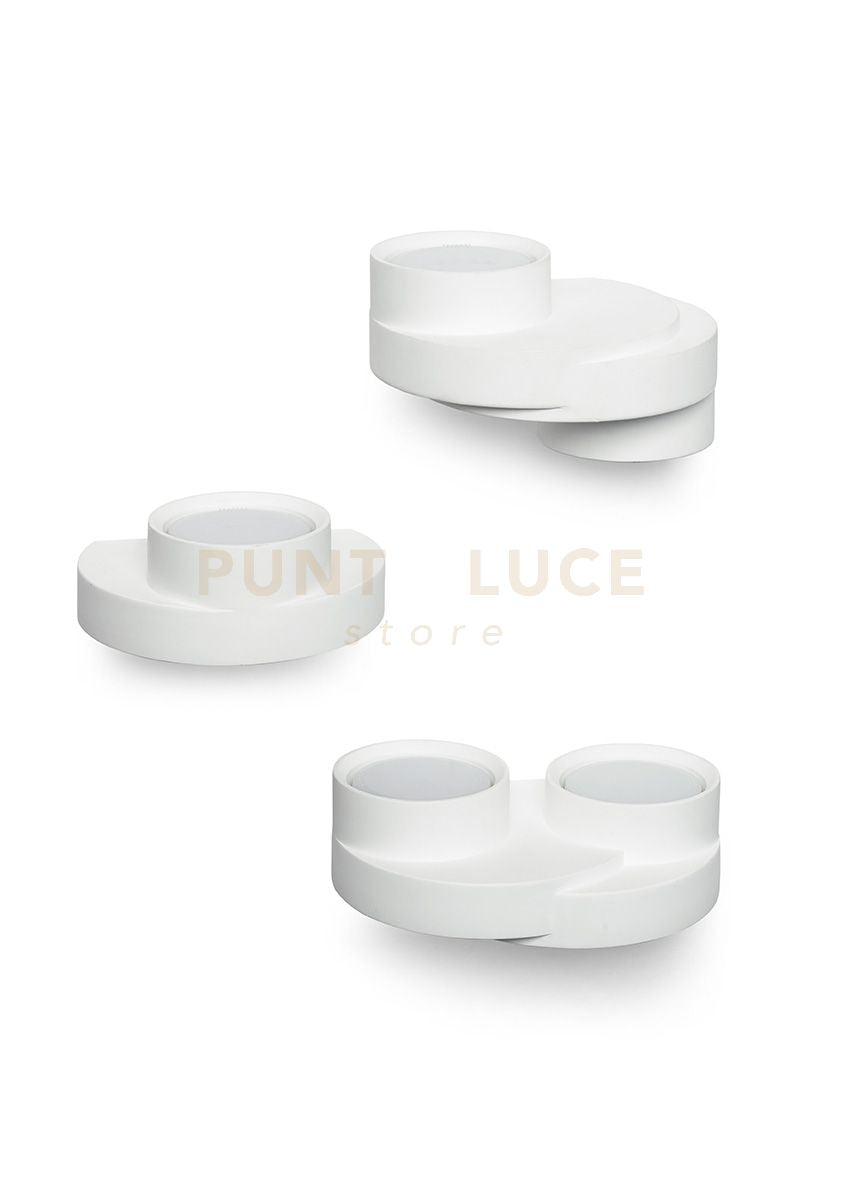 DEMETRA applique da Parete 2 Luci Up bianca in gesso attacco GX53 l.21,5cm