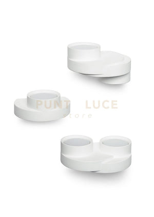 DEMETRA applique da Parete 2 Luci Up bianca in gesso attacco GX53 l.21,5cm