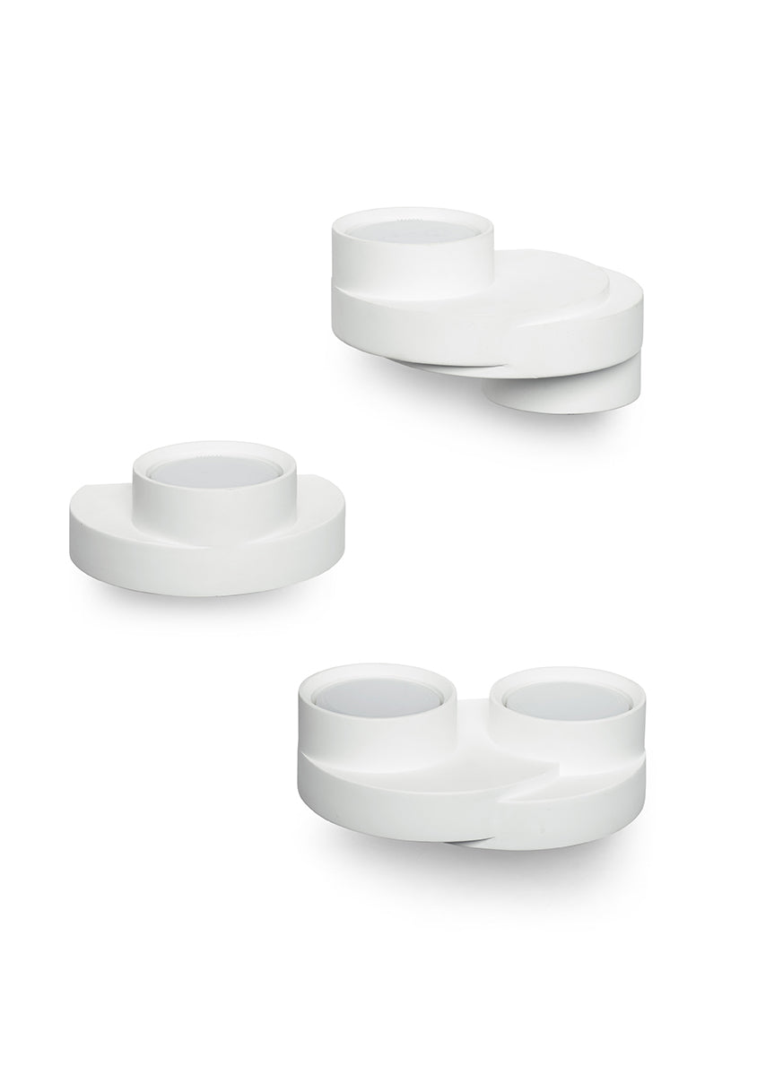 DEMETRA applique da Parete 2 Luci Up bianca in gesso attacco GX53 l.21,5cm